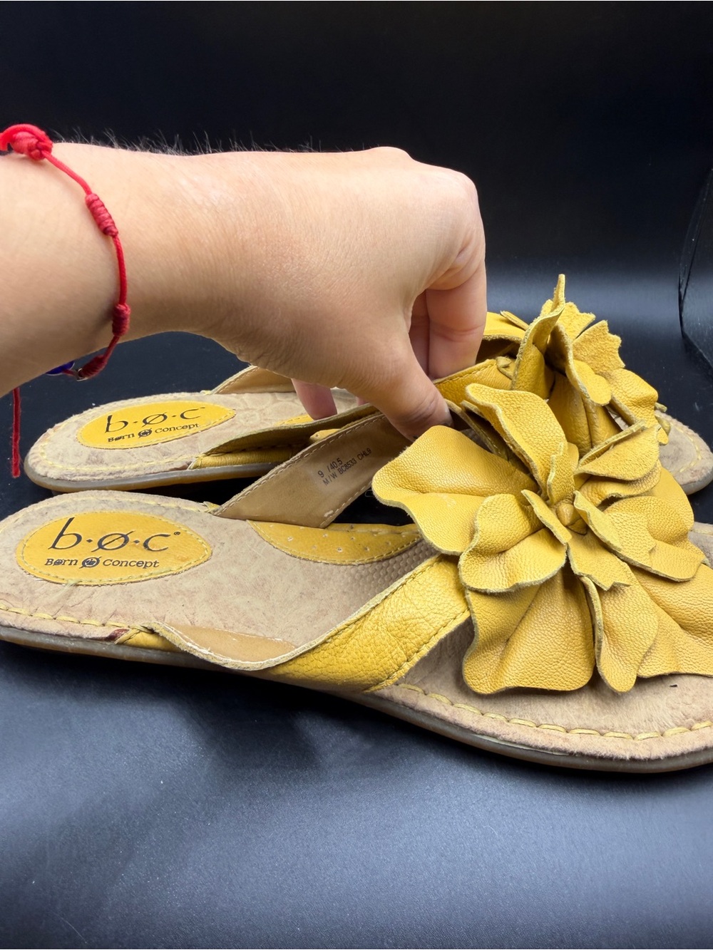 b.o.c. Yellow Floral Slide Sandals for Women
